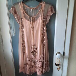Free People silky dress - pale pink size